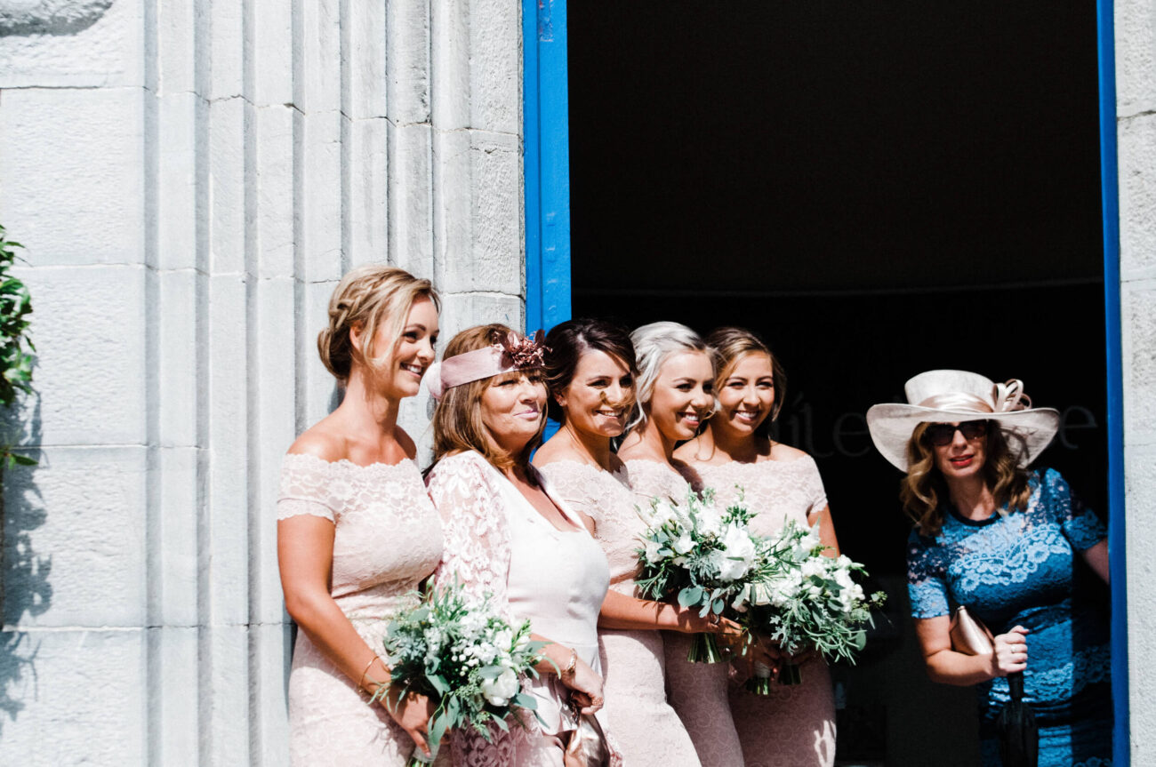 bridal party outside Silvesters Church Malahide