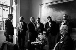 wedding guests at cocktail hour at The Merrion Hotel