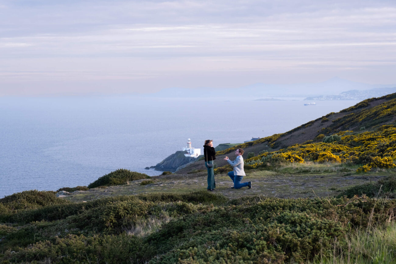 Howth Head engagement shoot, a secret proposal at Howth Head