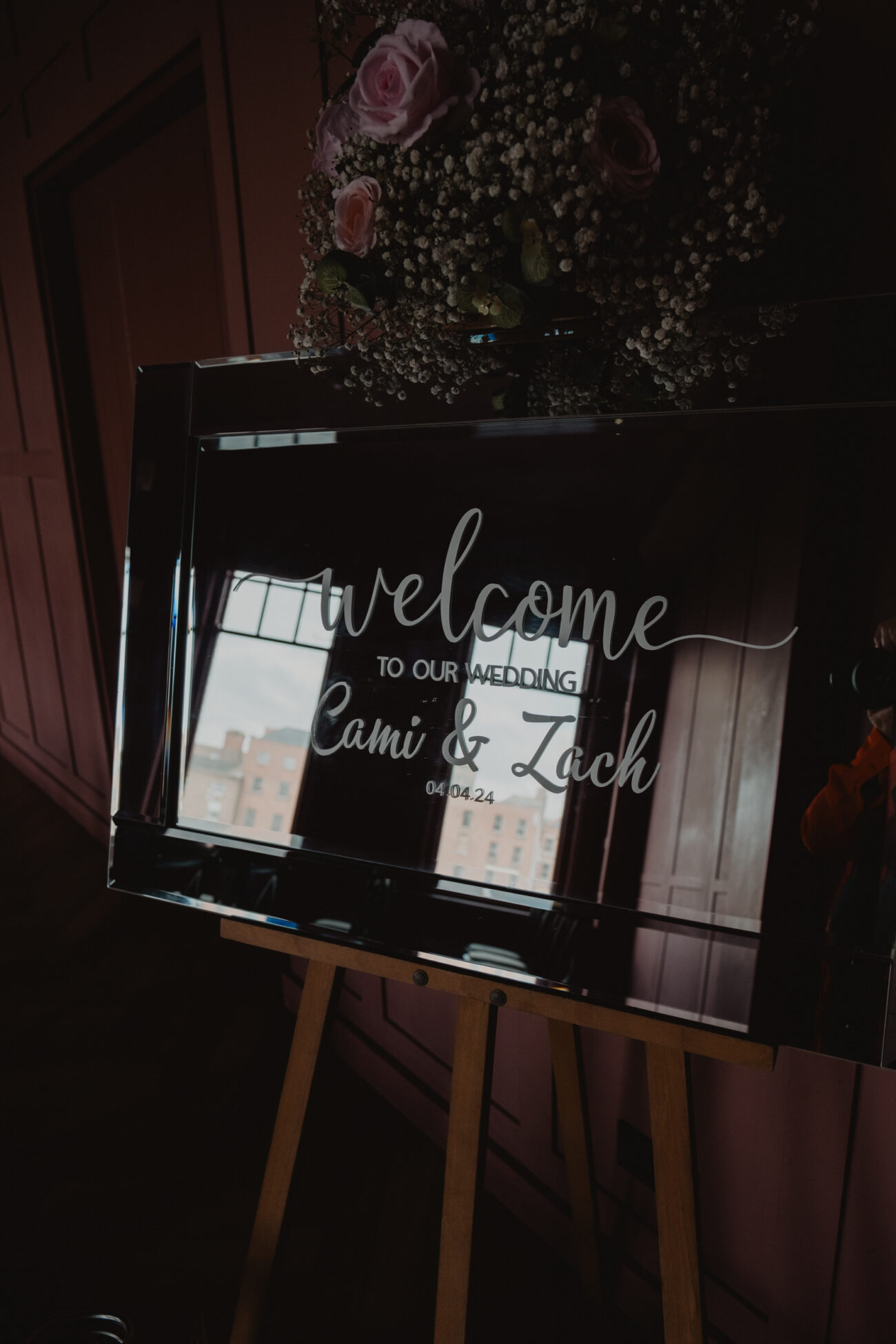 wedding sign at The Clarence Hotel