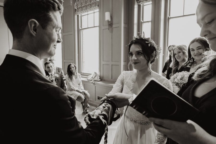 wedding ceremony at The Clarence Hotel, elopement in Dublin City