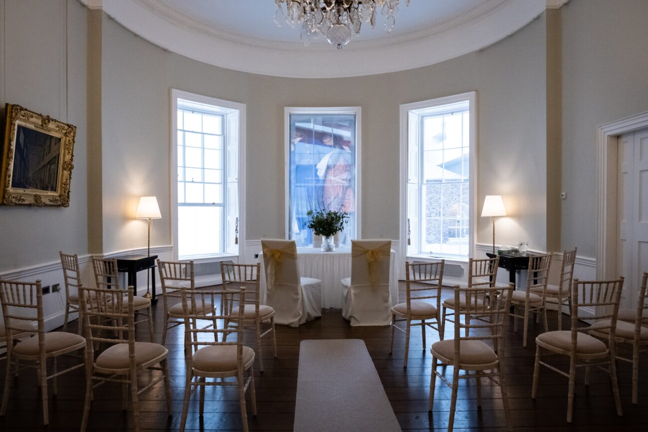 ceremony room of no 5 South Leister Street for wedding at The National Gallery of Ireland