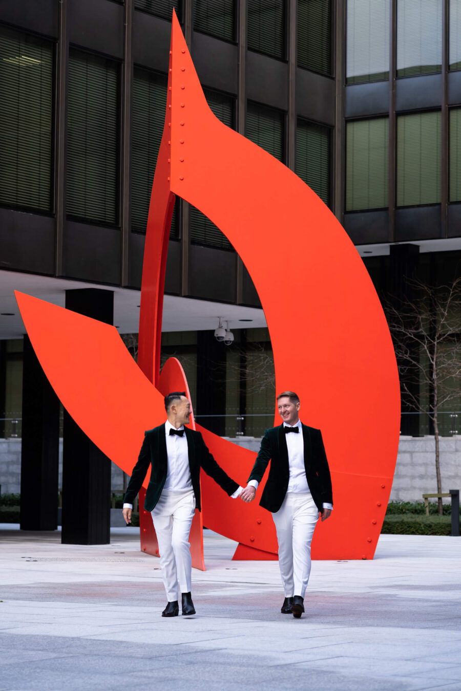 Couple walking in an urban area of Dublin City