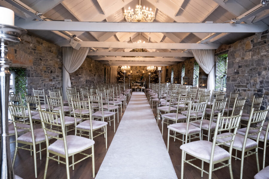 wide shot of the ceremony room at Ballymagarvey Village