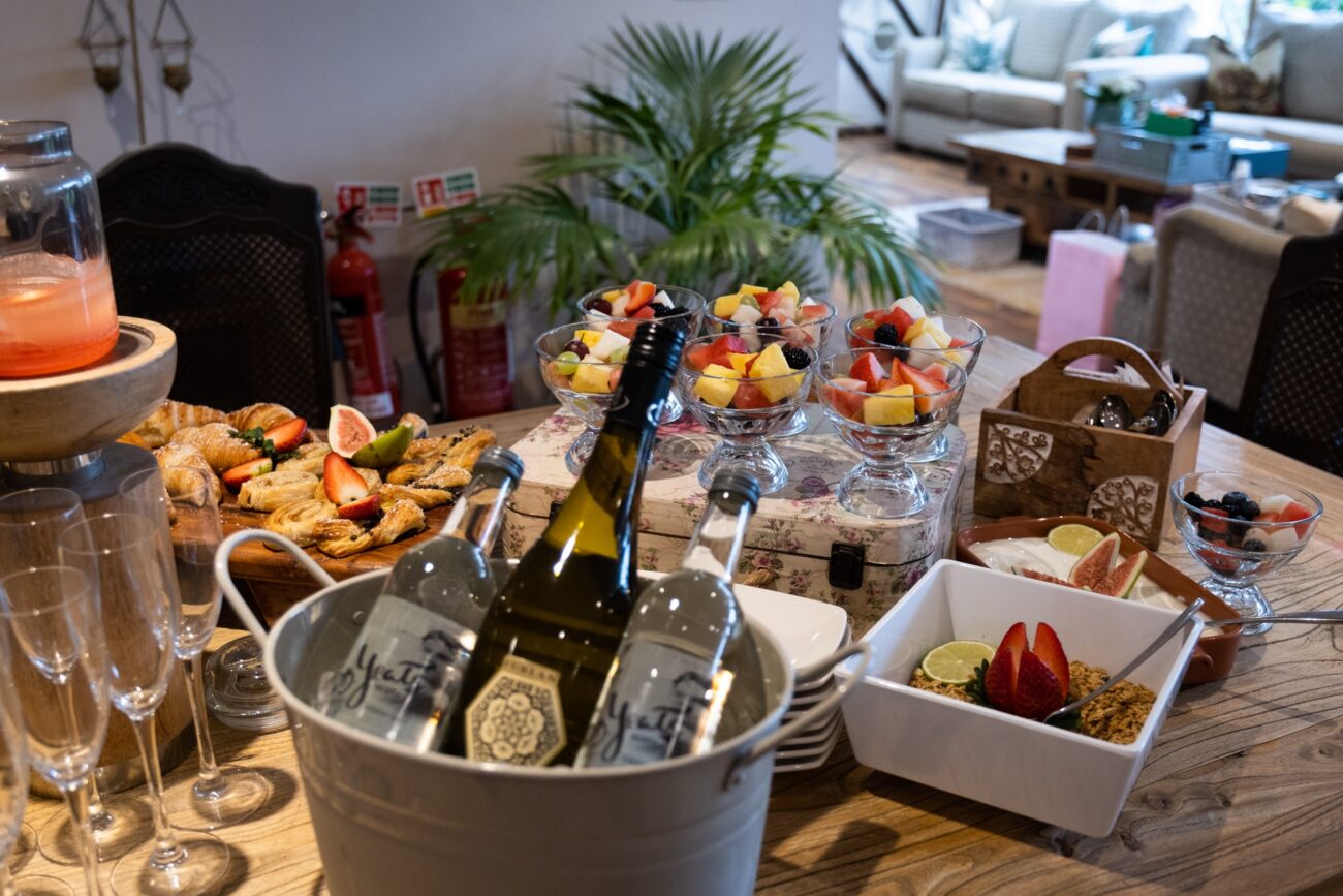 Food selection for bridal prep at Ballymagarvey Village