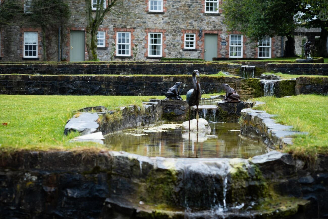 garden water features on the courtyard of Ballymagarvey Village