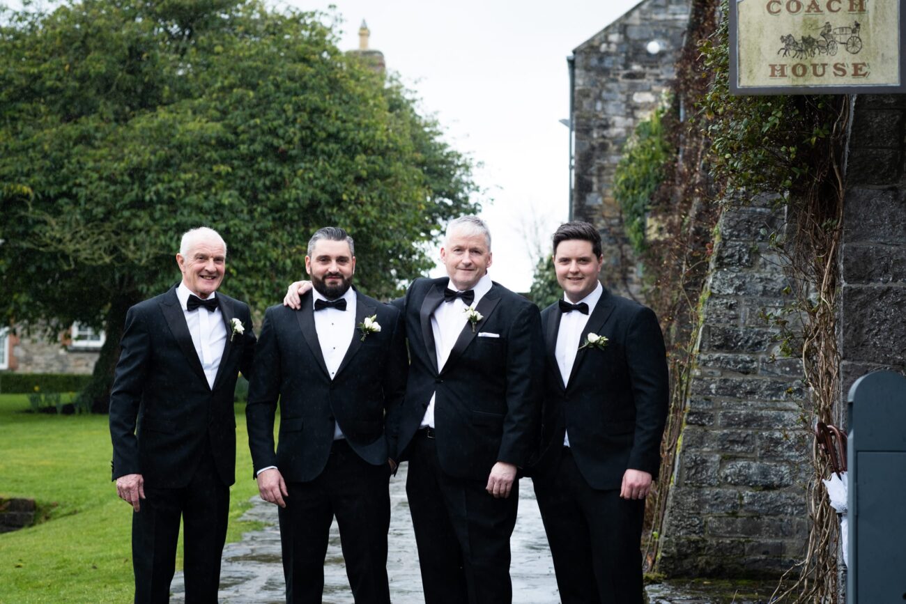 Family of the groom outside ballymagarvey Village