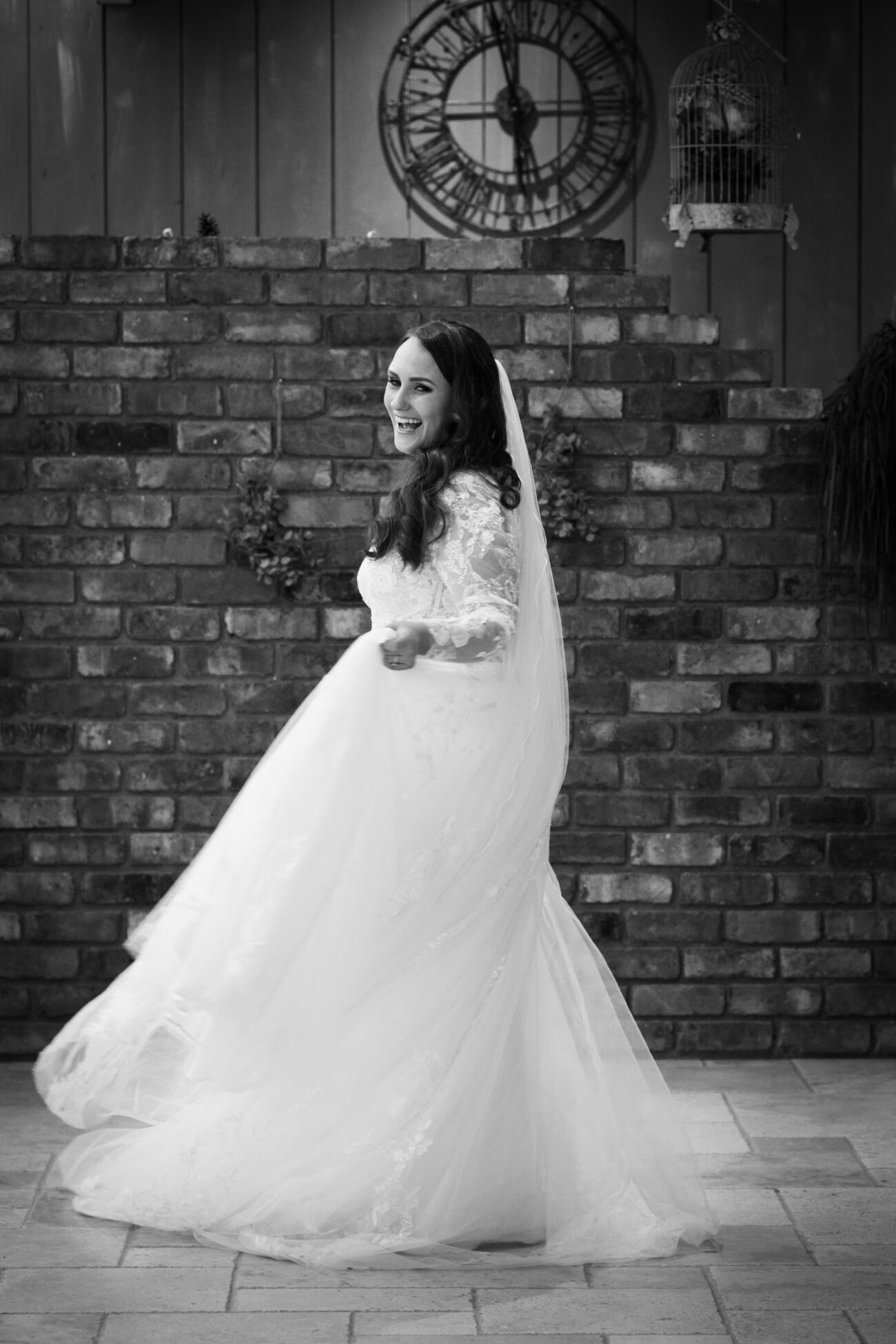 brdie spinning around her dress in the conservatory of the manor house at Ballymagarvey Village