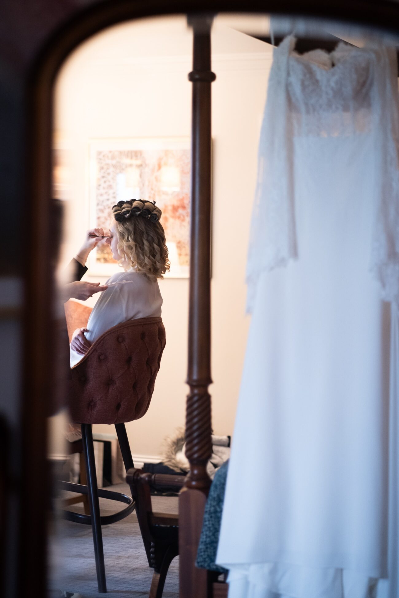 Bride getting her make -up done in the bridal suite of Killashee Hotel, wedding at Killashee Hotel