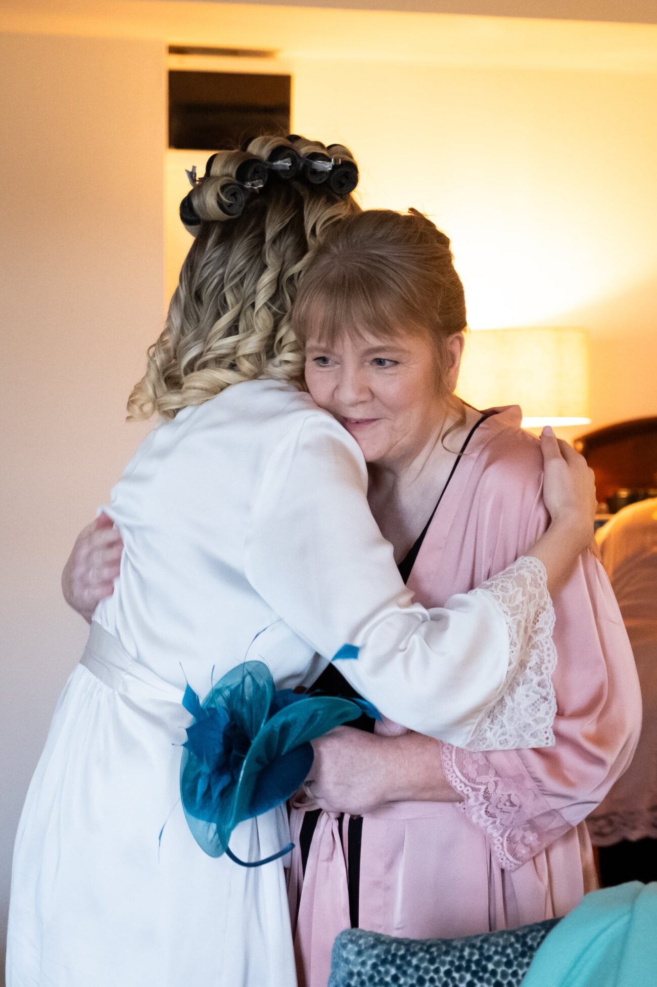 Bride hugging her mother in law at a wedding at Killashee hotel