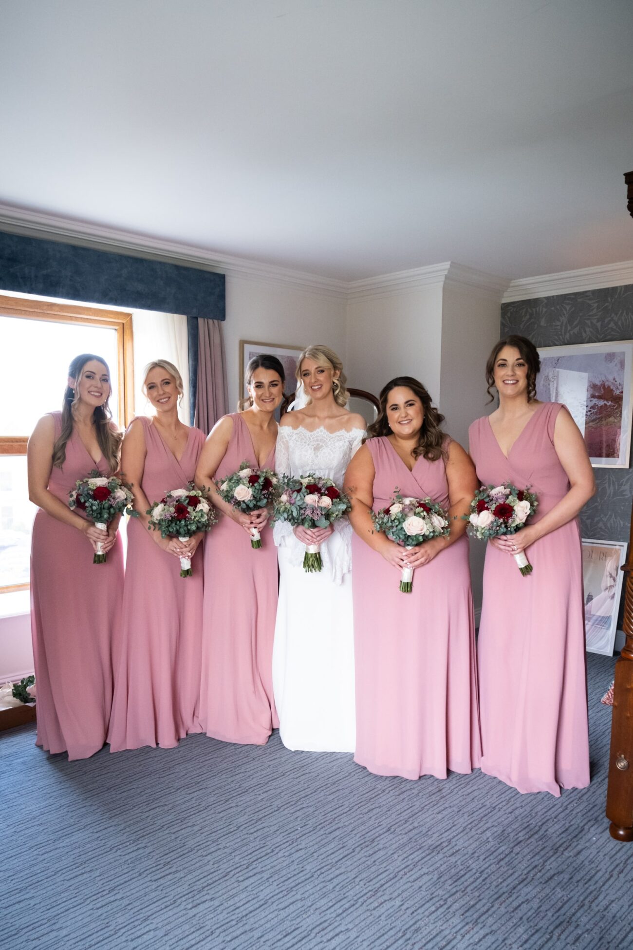 Bridesmaid together at Killashee Hotel