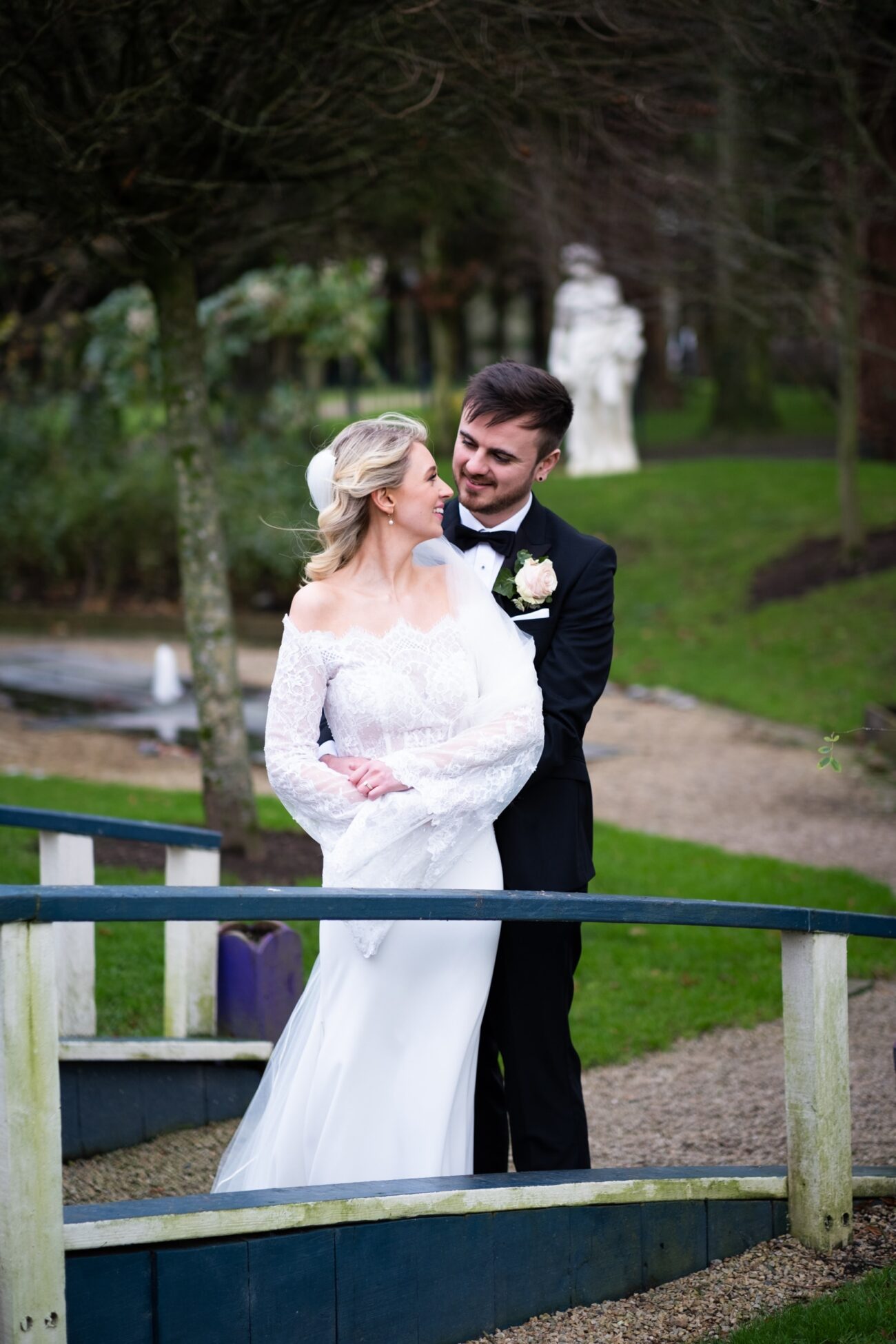 couple standing on the bridge at Killashee Hotel