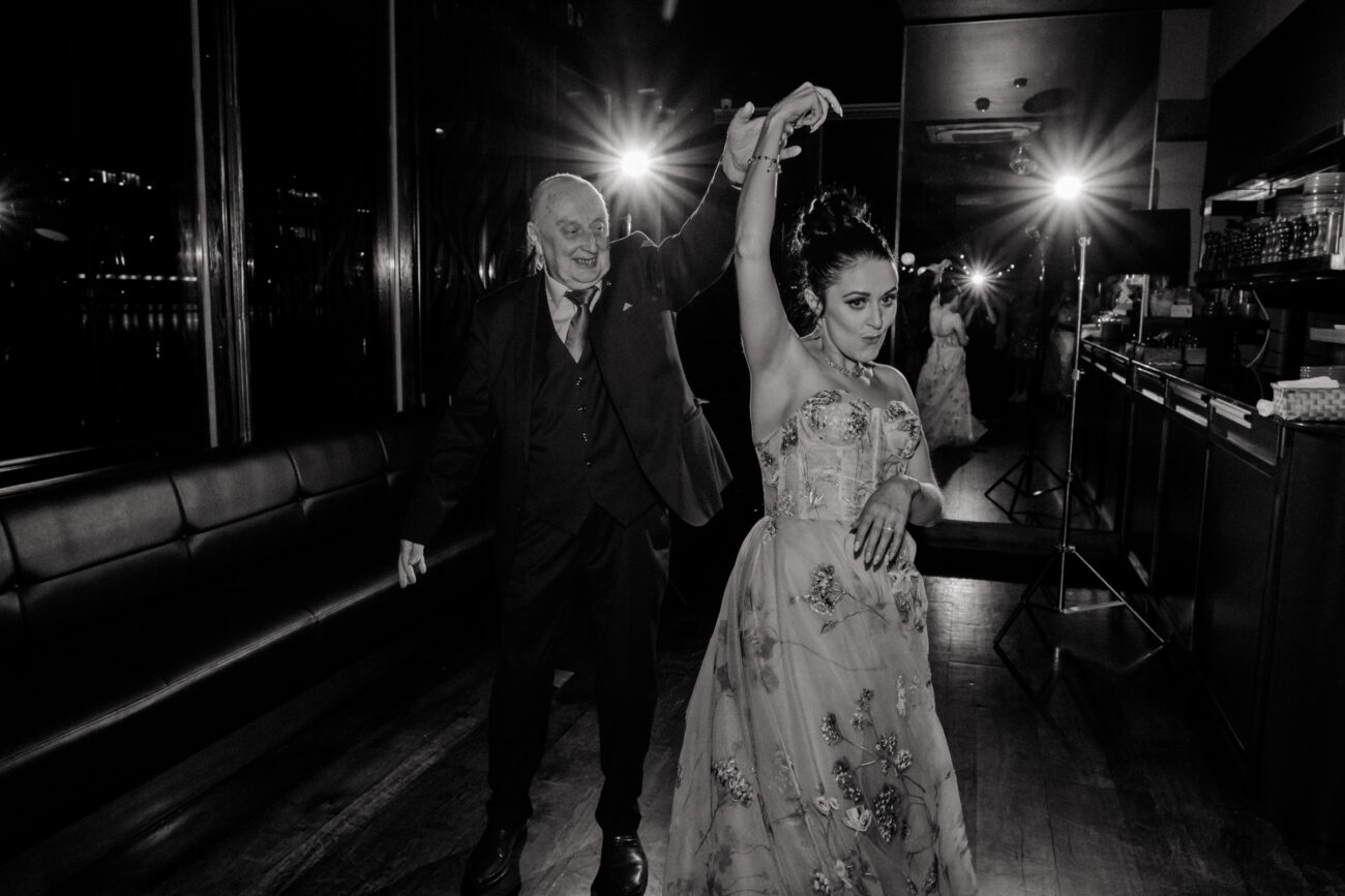 Father and bride dancing at Charlotte Quay wedding