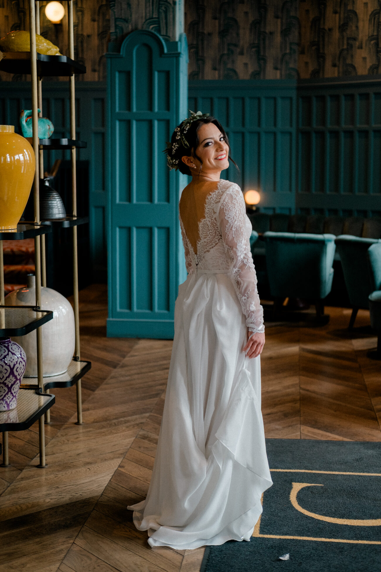 portrait of the bride at The Clarence Hotel