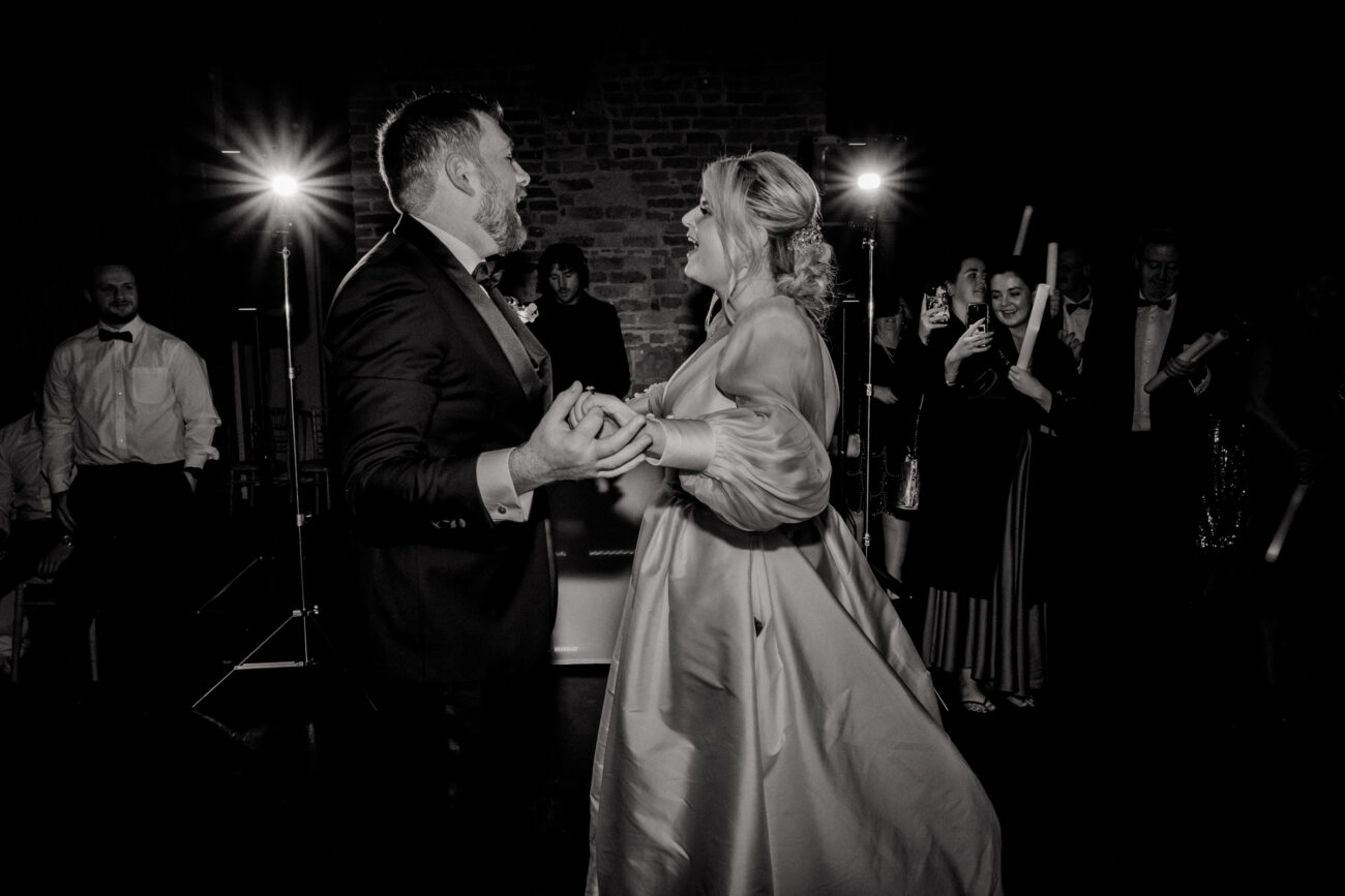 bride and groom first dance at Powerscourt Estate. Wedding at Powerscourt Estate