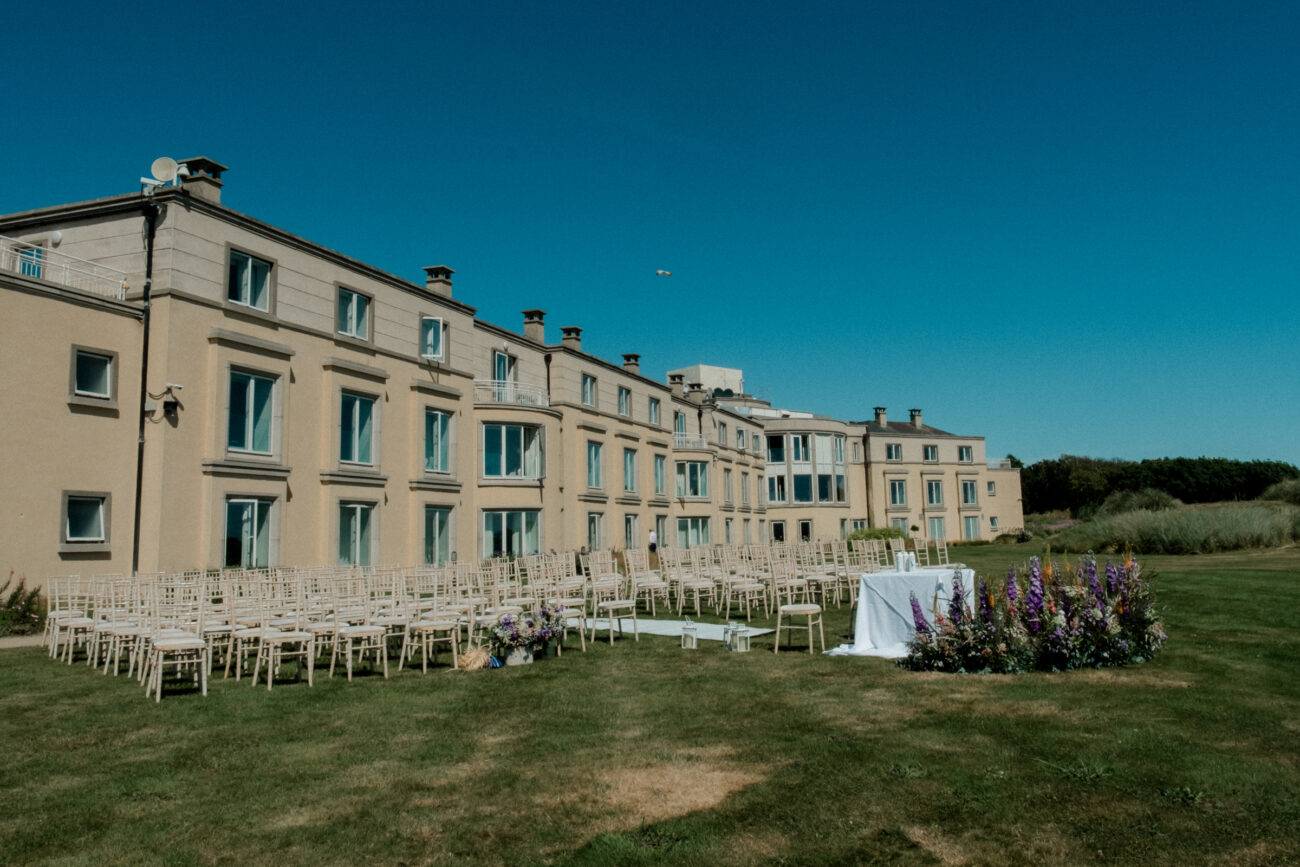 outdoor wedding setup at Portmarnock Resort