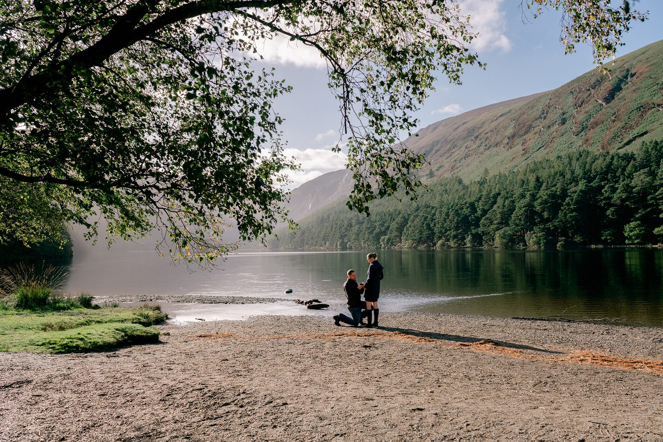 Engagement photography at Glendalough Lakes and Lough Tay